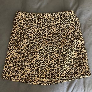 LOFT Petite leopard shirt skirt- size 12p